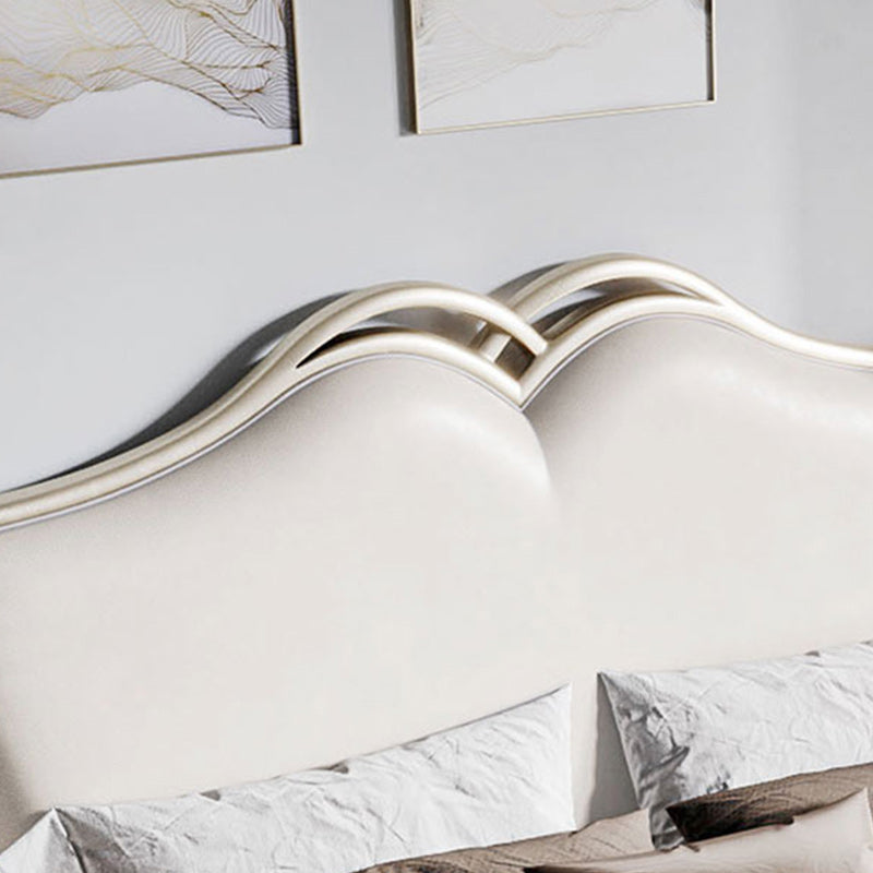 Modern Upholstered Headboard Standard Bed Adjustable Height with Legs