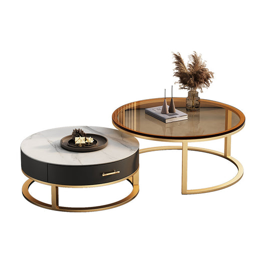 Tavolino in vetro tavolino set tavolo da cocktail con cassetti