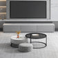 Modern Round Glass & Slate Coffee Table Set Frame Cocktail Table with Drawer Clearhalo 'Coffee & Accent Tables' 'Coffee Tables' 'coffee_tables' 'furn' 'furn_coffee_tables' 'Furniture' 'Living Room Furniture' 6993850