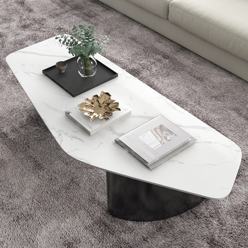 15"H Contemporary Coffee Table Single Stone Coffee Cocktail Table White Clearhalo 'Coffee & Accent Tables' 'Coffee Tables' 'coffee_tables' 'furn' 'furn_coffee_tables' 'Furniture' 'Living Room Furniture' 6993972