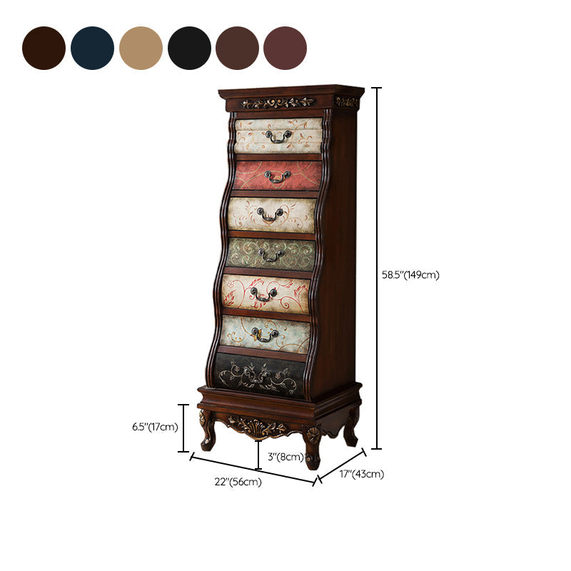 Industrial Side Cabinet in Solid Wood with 7 Drawers Bracket Legs Accent Chest Clearhalo 'Cabinets & Chests' 'cabinets_chests' 'furn' 'furn_cabinets_chests' 'Furniture' 'Living Room Furniture' 6994023