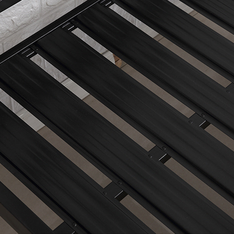Follo metallico in metallo nero telaio industriale in stile industriale letto aperto con telaio aperto