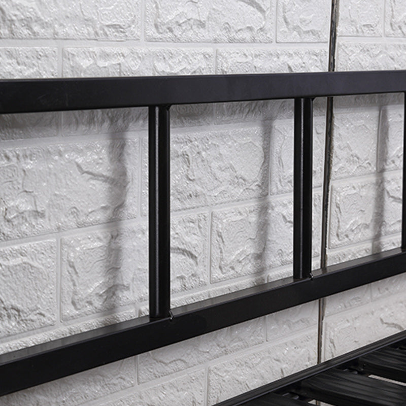 Follo metallico in metallo nero telaio industriale in stile industriale letto aperto con telaio aperto