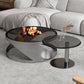 Glass Top Coffee or End Table Black Abstract Coffee Cocktail Table