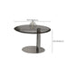 Glass Top Coffee or End Table Black Abstract Coffee Cocktail Table