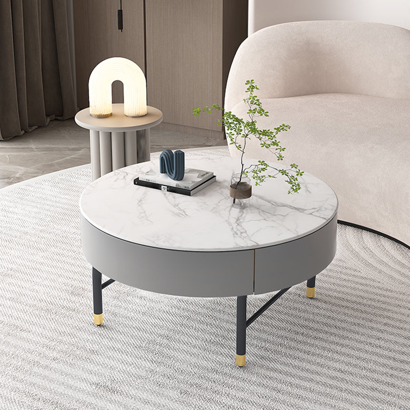 Modern Round Nesting Coffee Table Set Frame Coffee Table with Storage Clearhalo 'Coffee & Accent Tables' 'Coffee Tables' 'coffee_tables' 'furn' 'furn_coffee_tables' 'Furniture' 'Living Room Furniture' 6994093