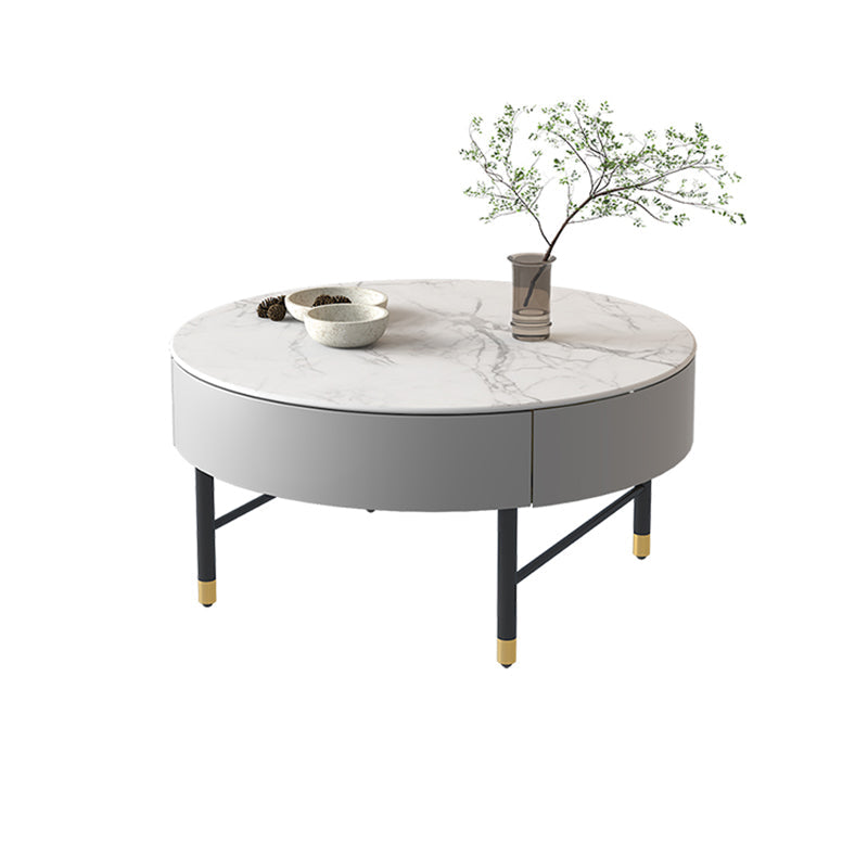 Modern Round Nesting Coffee Table Set Frame Coffee Table with Storage 31.5"L x 31.5"W x 17.7"H Clearhalo 'Coffee & Accent Tables' 'Coffee Tables' 'coffee_tables' 'furn' 'furn_coffee_tables' 'Furniture' 'Living Room Furniture' 6994094