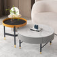 Modern Round Nesting Coffee Table Set Frame Coffee Table with Storage 31"L x 31"W x 18"H + 20"L x 20"W x 22"H Clearhalo 'Coffee & Accent Tables' 'Coffee Tables' 'coffee_tables' 'furn' 'furn_coffee_tables' 'Furniture' 'Living Room Furniture' 6994095