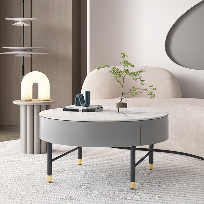 Modern Round Nesting Coffee Table Set Frame Coffee Table with Storage Clearhalo 'Coffee & Accent Tables' 'Coffee Tables' 'coffee_tables' 'furn' 'furn_coffee_tables' 'Furniture' 'Living Room Furniture' 6994096