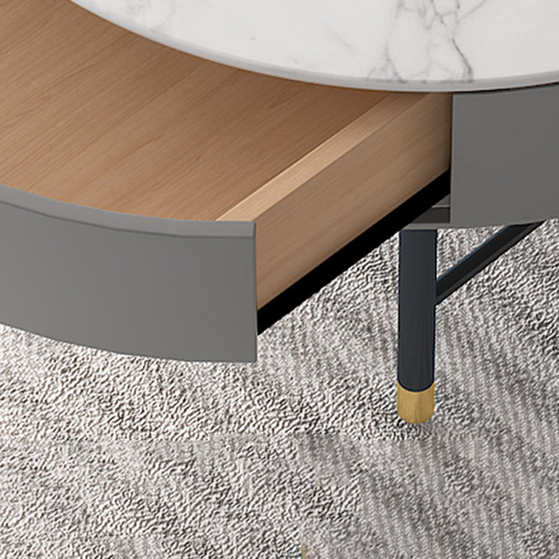 Modern Round Nesting Coffee Table Set Frame Coffee Table with Storage Clearhalo 'Coffee & Accent Tables' 'Coffee Tables' 'coffee_tables' 'furn' 'furn_coffee_tables' 'Furniture' 'Living Room Furniture' 6994100