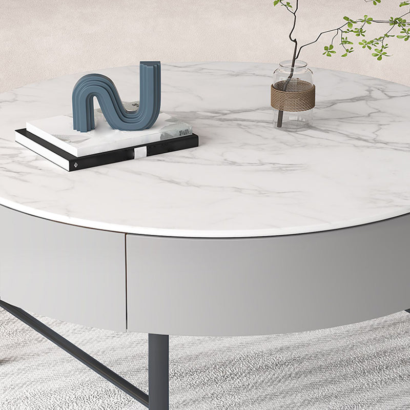 Modern Round Nesting Coffee Table Set Frame Coffee Table with Storage Clearhalo 'Coffee & Accent Tables' 'Coffee Tables' 'coffee_tables' 'furn' 'furn_coffee_tables' 'Furniture' 'Living Room Furniture' 6994102