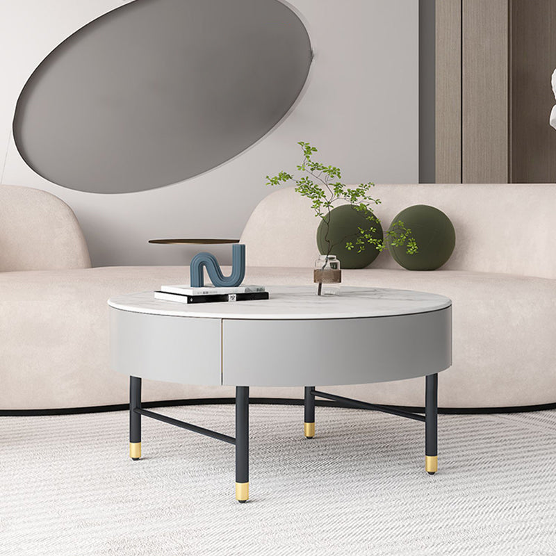 Modern Round Nesting Coffee Table Set Frame Coffee Table with Storage Clearhalo 'Coffee & Accent Tables' 'Coffee Tables' 'coffee_tables' 'furn' 'furn_coffee_tables' 'Furniture' 'Living Room Furniture' 6994103