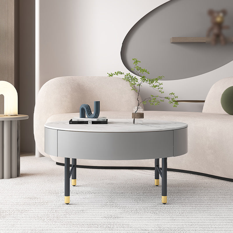 Modern Round Nesting Coffee Table Set Frame Coffee Table with Storage Clearhalo 'Coffee & Accent Tables' 'Coffee Tables' 'coffee_tables' 'furn' 'furn_coffee_tables' 'Furniture' 'Living Room Furniture' 6994104
