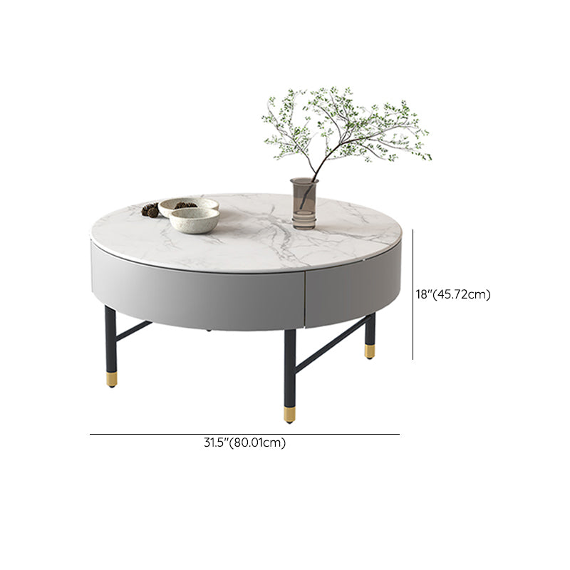 Modern Round Nesting Coffee Table Set Frame Coffee Table with Storage Clearhalo 'Coffee & Accent Tables' 'Coffee Tables' 'coffee_tables' 'furn' 'furn_coffee_tables' 'Furniture' 'Living Room Furniture' 6994105