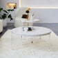 Eigentijdse ronde terrazzo cocktailtafel metaal/acryl salontafel met 3 poten