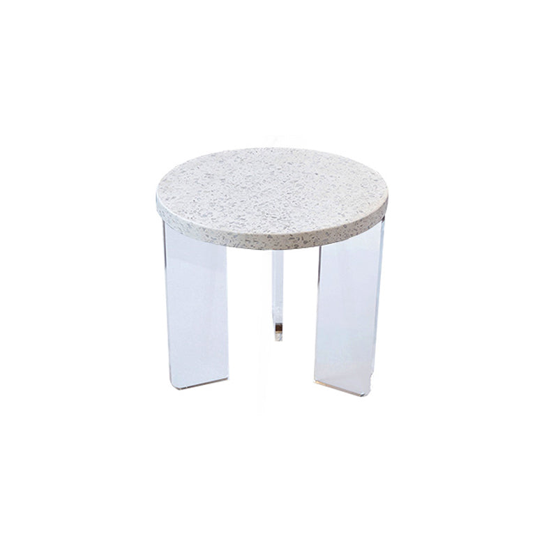 Eigentijdse ronde terrazzo cocktailtafel metaal/acryl salontafel met 3 poten