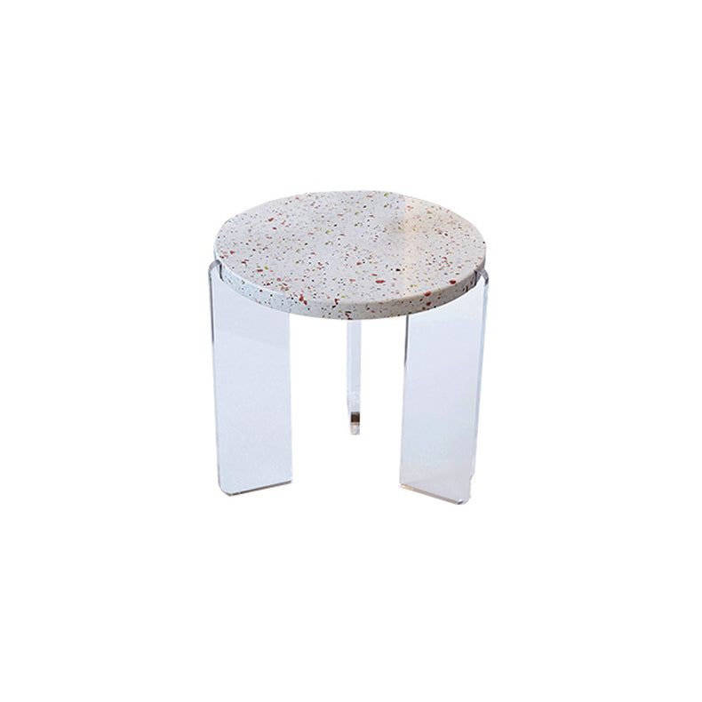 Eigentijdse ronde terrazzo cocktailtafel metaal/acryl salontafel met 3 poten