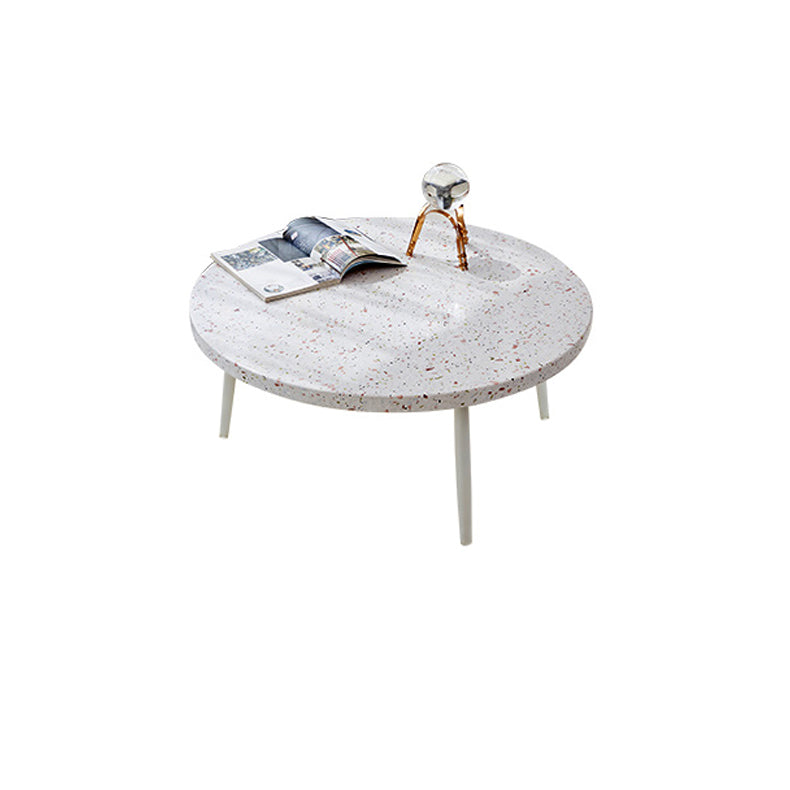 Eigentijdse ronde terrazzo cocktailtafel metaal/acryl salontafel met 3 poten
