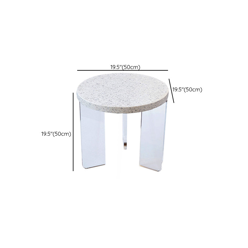 Eigentijdse ronde terrazzo cocktailtafel metaal/acryl salontafel met 3 poten