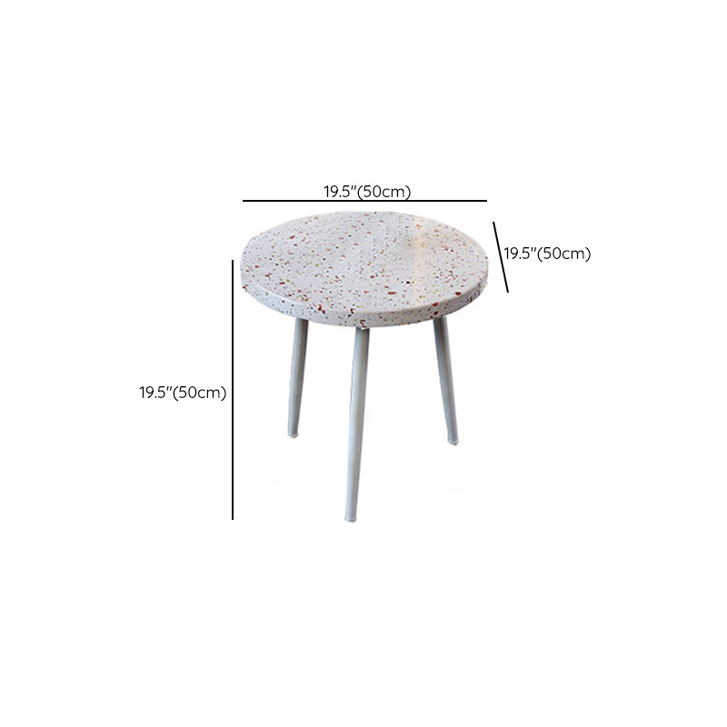Eigentijdse ronde terrazzo cocktailtafel metaal/acryl salontafel met 3 poten
