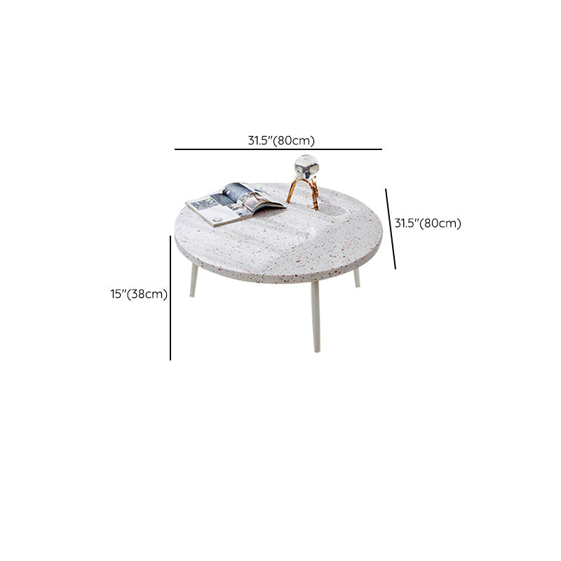 Eigentijdse ronde terrazzo cocktailtafel metaal/acryl salontafel met 3 poten