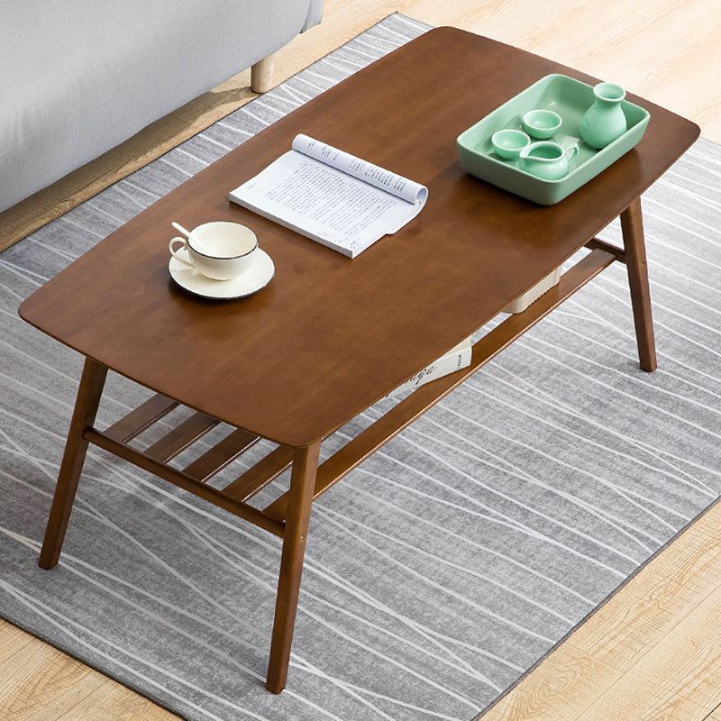 4 Bein Couchtisch rechteckiger Einzelkaffeetisch mit Regal