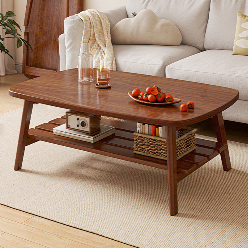 Rectangle Bunching Tables Solid Wood Coffee or End Table with Storage Shelf Walnut Clearhalo 'Coffee & Accent Tables' 'Coffee Tables' 'coffee_tables' 'furn' 'furn_coffee_tables' 'Furniture' 'Living Room Furniture' 6994282