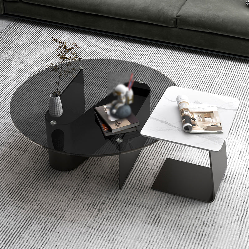 Tavoli da cocktail in vetro rotondo in vetro