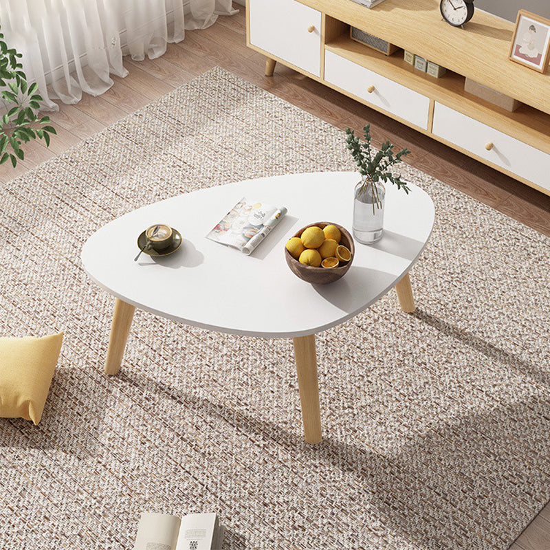 3 Legs Wood Coffee Table Modern Free-Form Nesting Coffee Table Set 33"L x 24"W x 16"H White Clearhalo 'Coffee & Accent Tables' 'Coffee Tables' 'coffee_tables' 'furn' 'furn_coffee_tables' 'Furniture' 'Living Room Furniture' 6994335