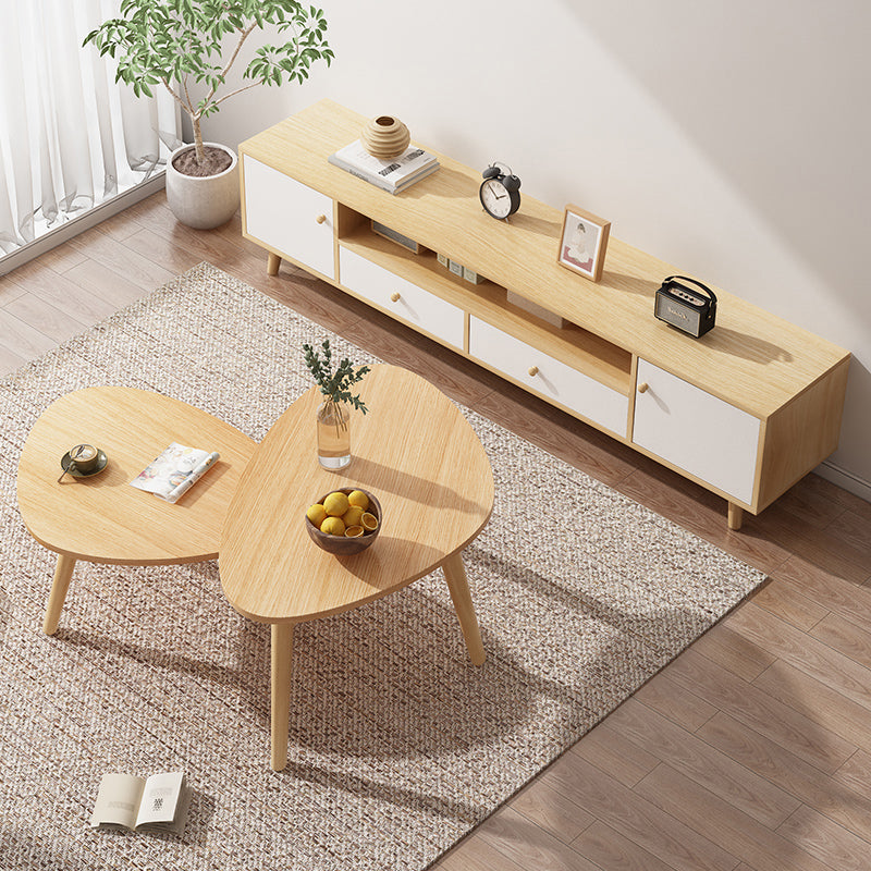 3 Legs Wood Coffee Table Modern Free-Form Nesting Coffee Table Set Clearhalo 'Coffee & Accent Tables' 'Coffee Tables' 'coffee_tables' 'furn' 'furn_coffee_tables' 'Furniture' 'Living Room Furniture' 6994349