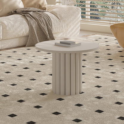 Contemporary Coffee Table Wooden Round Coffee Cocktail Table 20"L x 20"W x 16"H White Clearhalo 'Coffee & Accent Tables' 'Coffee Tables' 'coffee_tables' 'furn' 'furn_coffee_tables' 'Furniture' 'Living Room Furniture' 6994357