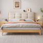 Solid Color Panel Bed Upholstered Headboard Scandinavian Standard Bed