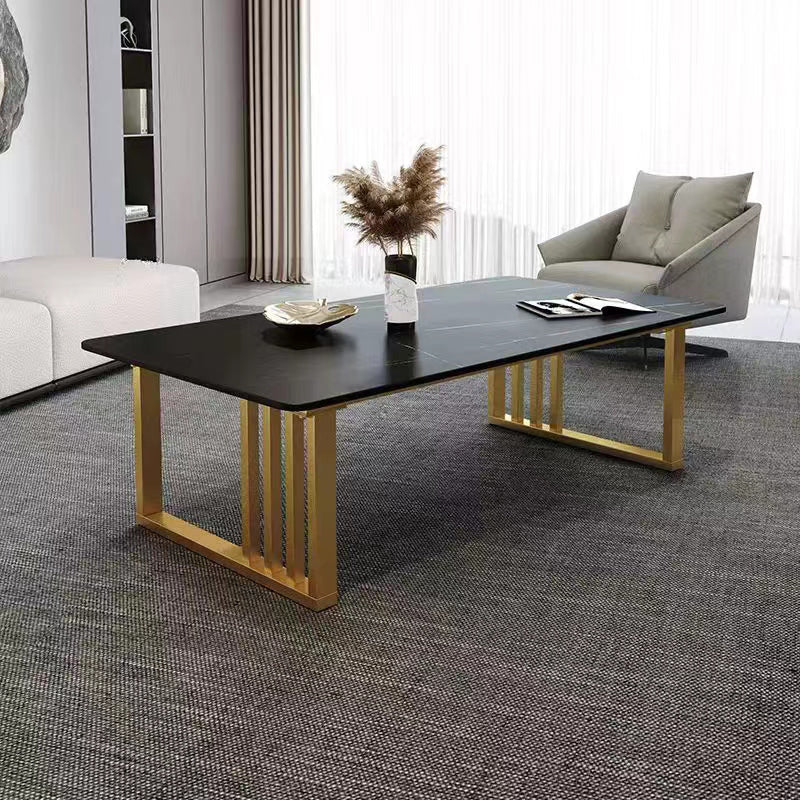 Frame Rectangle Bunching Tables Glam Slate Coffee or End Table Black Clearhalo 'Coffee & Accent Tables' 'Coffee Tables' 'coffee_tables' 'furn' 'furn_coffee_tables' 'Furniture' 'Living Room Furniture' 6994417