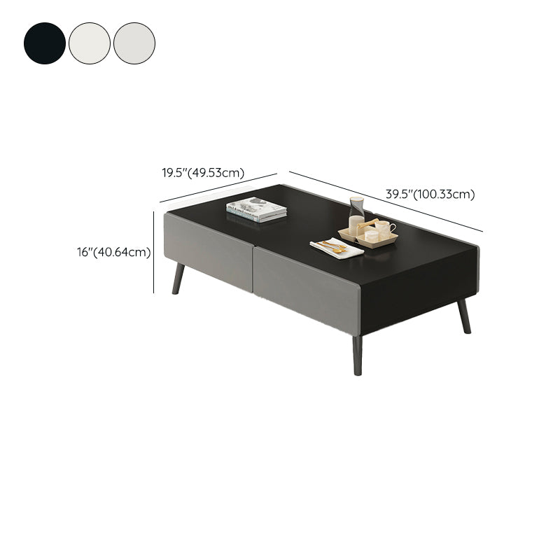 Rectangle Single Coffee Table Four Legs Coffee Table with Storage Clearhalo 'Coffee & Accent Tables' 'Coffee Tables' 'coffee_tables' 'furn' 'furn_coffee_tables' 'Furniture' 'Living Room Furniture' 6994450