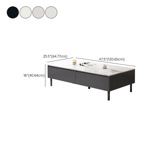Rectangle Single Coffee Table Four Legs Coffee Table with Storage Clearhalo 'Coffee & Accent Tables' 'Coffee Tables' 'coffee_tables' 'furn' 'furn_coffee_tables' 'Furniture' 'Living Room Furniture' 6994451