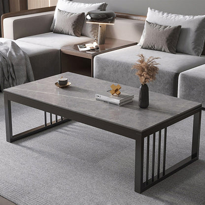 No Distressing Sled Coffee Table Rectangle Slate Single Coffee Table Marble Gray Clearhalo 'Coffee & Accent Tables' 'Coffee Tables' 'coffee_tables' 'furn' 'furn_coffee_tables' 'Furniture' 'Living Room Furniture' 6994533