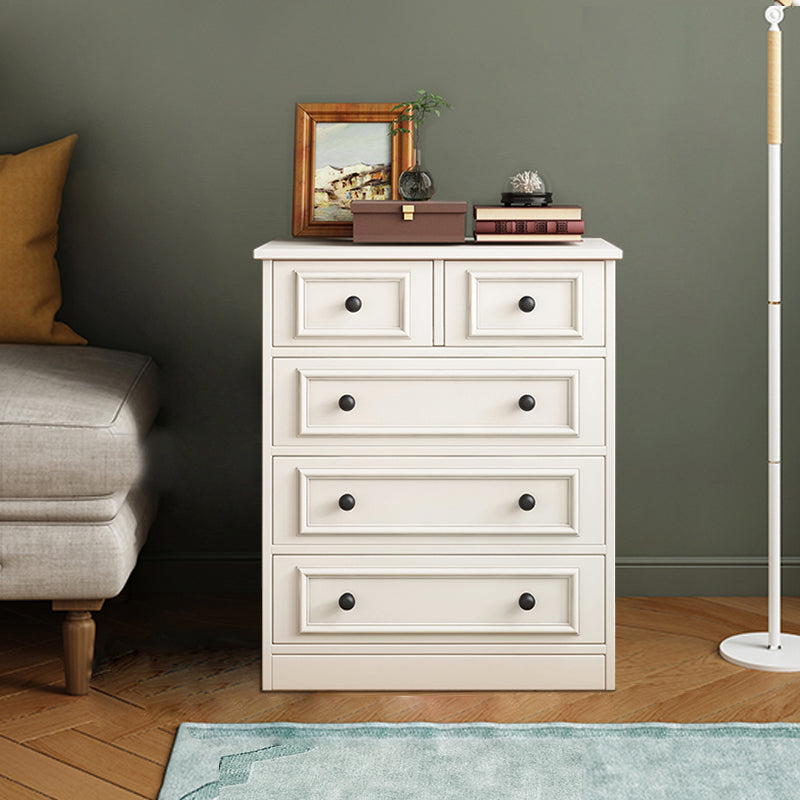 Contemporary Rectangle Chest/Cabinet with Drawers in Rubberwood 24"L x 12.5"W x 30"H White Clearhalo 'Cabinets & Chests' 'cabinets_chests' 'furn' 'furn_cabinets_chests' 'Furniture' 'Living Room Furniture' 6994549