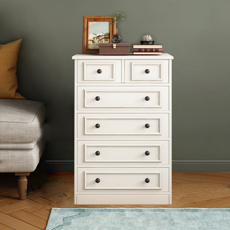 Contemporary Rectangle Chest/Cabinet with Drawers in Rubberwood 24"L x 13"W x 36"H White Clearhalo 'Cabinets & Chests' 'cabinets_chests' 'furn' 'furn_cabinets_chests' 'Furniture' 'Living Room Furniture' 6994551