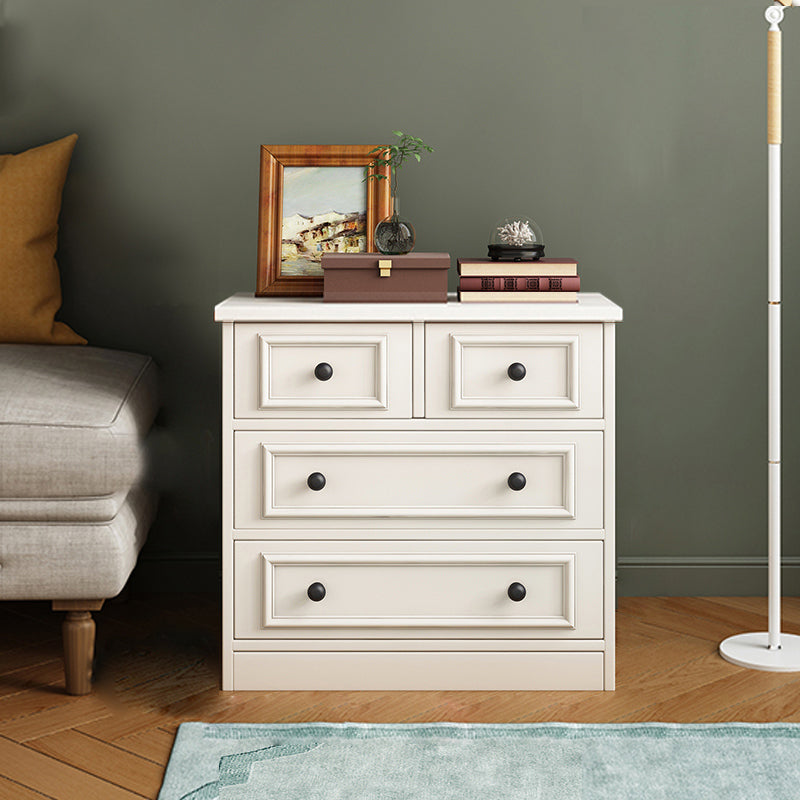 Contemporary Rectangle Chest/Cabinet with Drawers in Rubberwood 24"L x 13"W x 24"H White Clearhalo 'Cabinets & Chests' 'cabinets_chests' 'furn' 'furn_cabinets_chests' 'Furniture' 'Living Room Furniture' 6994564