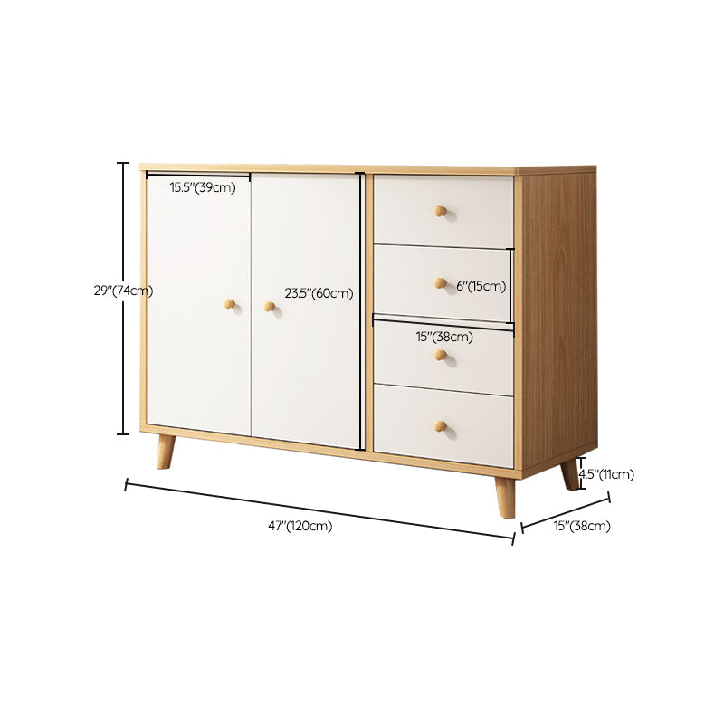 Modern Rectangle Storage Cabinet with Drawer Wooden Accent Cabinet