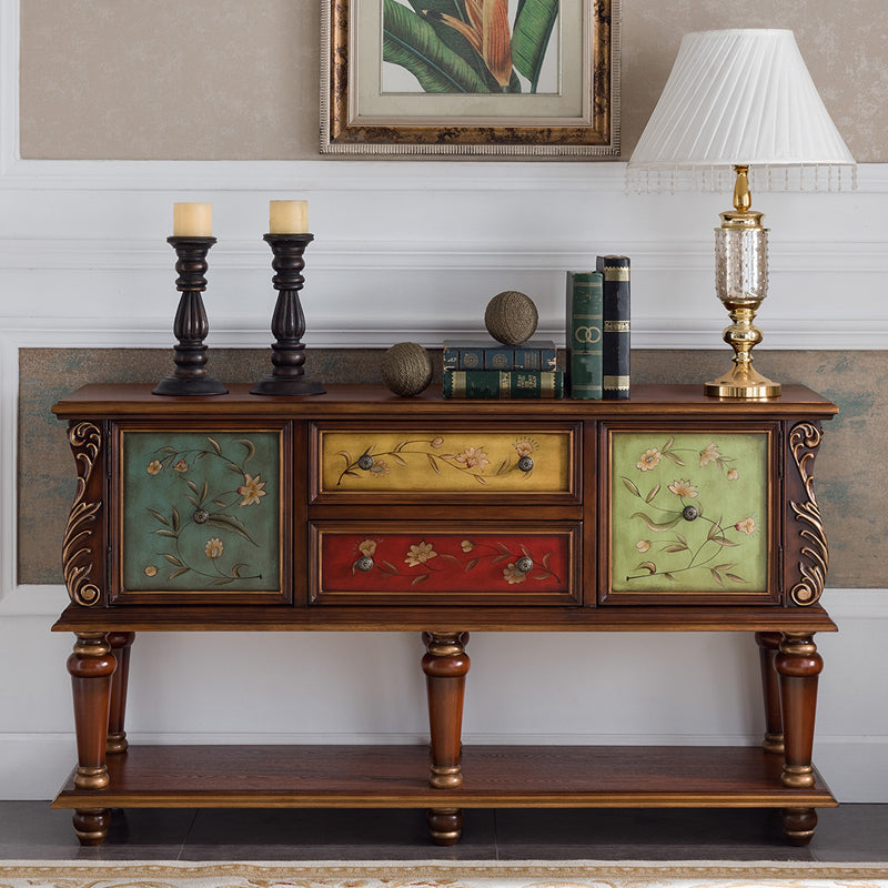 Mobile moderno di accento a 2 porte di metà secolo 33 "toracano in legno di altezza con cassetti