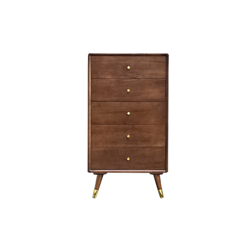 Solid Wood Accent Chest Mid Century Modern 15.7" D Cabinet with Drawers 23"L x 16"W x 42"H Walnut Clearhalo 'Cabinets & Chests' 'cabinets_chests' 'furn' 'furn_cabinets_chests' 'Furniture' 'Living Room Furniture' 6994630