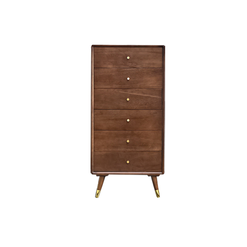 Solid Wood Accent Chest Mid Century Modern 15.7" D Cabinet with Drawers 23"L x 16"W x 48"H Walnut Clearhalo 'Cabinets & Chests' 'cabinets_chests' 'furn' 'furn_cabinets_chests' 'Furniture' 'Living Room Furniture' 6994632