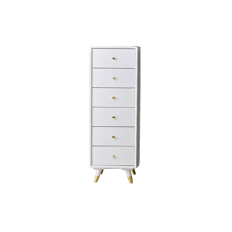 Solid Wood Accent Chest Mid Century Modern 15.7" D Cabinet with Drawers 16"L x 16"W x 46"H White Clearhalo 'Cabinets & Chests' 'cabinets_chests' 'furn' 'furn_cabinets_chests' 'Furniture' 'Living Room Furniture' 6994640