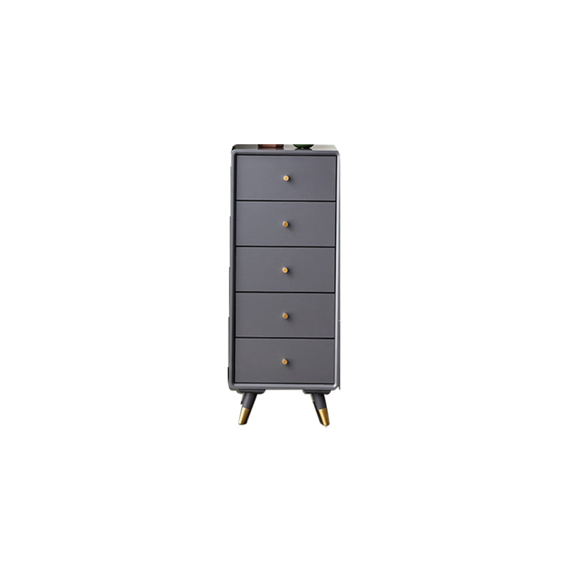Solid Wood Accent Chest Mid Century Modern 15.7" D Cabinet with Drawers 15.7"L x 15.7"W x 39.4"H Grey Clearhalo 'Cabinets & Chests' 'cabinets_chests' 'furn' 'furn_cabinets_chests' 'Furniture' 'Living Room Furniture' 6994644