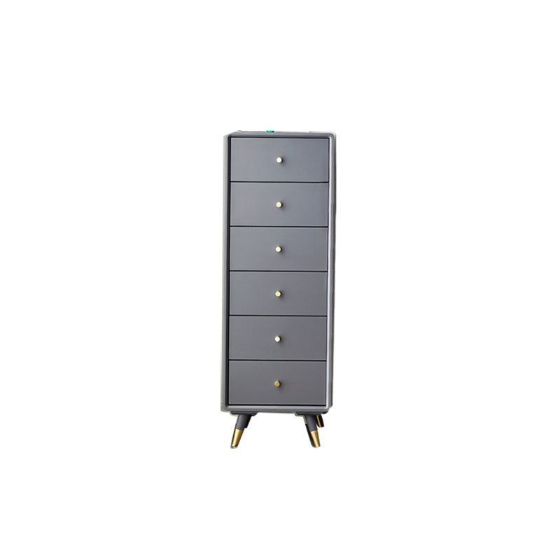 Solid Wood Accent Chest Mid Century Modern 15.7" D Cabinet with Drawers 16"L x 16"W x 46"H Grey Clearhalo 'Cabinets & Chests' 'cabinets_chests' 'furn' 'furn_cabinets_chests' 'Furniture' 'Living Room Furniture' 6994646