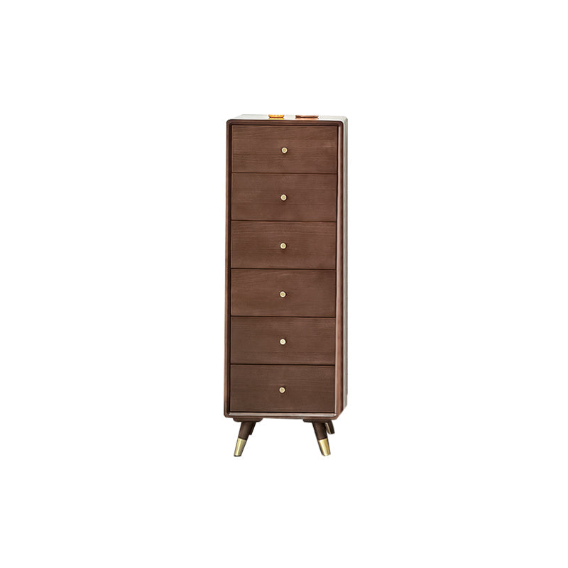 Solid Wood Accent Chest Mid Century Modern 15.7" D Cabinet with Drawers 16"L x 16"W x 46"H Walnut Clearhalo 'Cabinets & Chests' 'cabinets_chests' 'furn' 'furn_cabinets_chests' 'Furniture' 'Living Room Furniture' 6994650