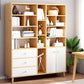 Contemporary Wooden Cabinet with Shelves and Drawers and Straight Legs