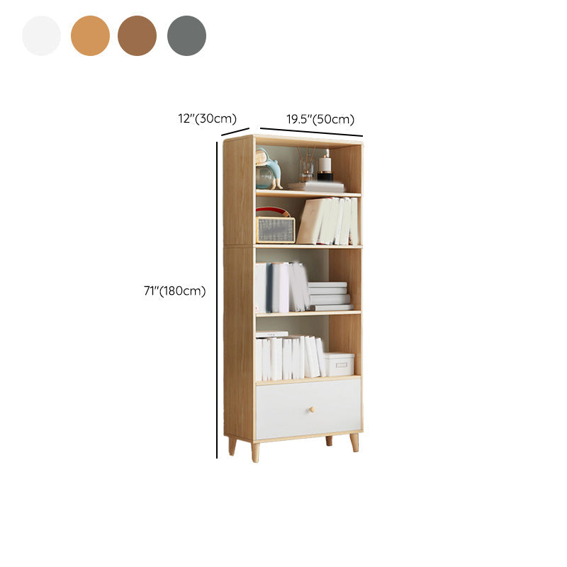 Contemporary Wooden Cabinet with Shelves and Drawers and Straight Legs