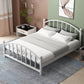Modern Finish Metallic Open-Frame Bed Glam Wire-Grid Iron Bed Frame with Headboard